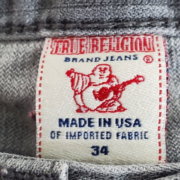 True Religion Ricky Straight Jeans Men's 34 Horseshoe Flap Back Pockets USA Made - Picture 2 of 15